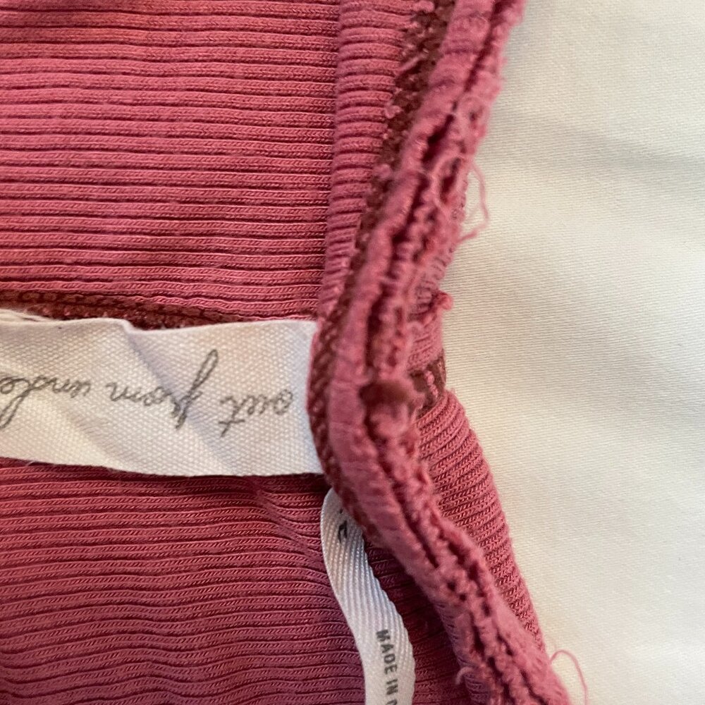 Out From Under Raspberry Long Sleeve Distressed T… - image 3